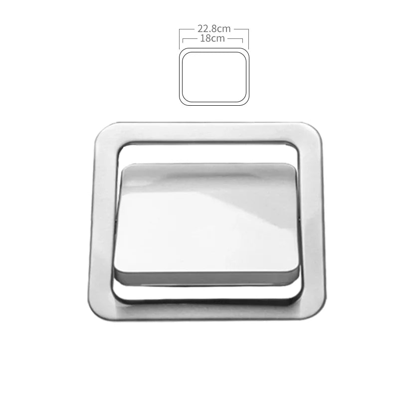 Stainless Steel Flush Recessed Built-in Balance Swing Flap Lid Cover Trash Bin Garbage Can Kitchen Counter Top