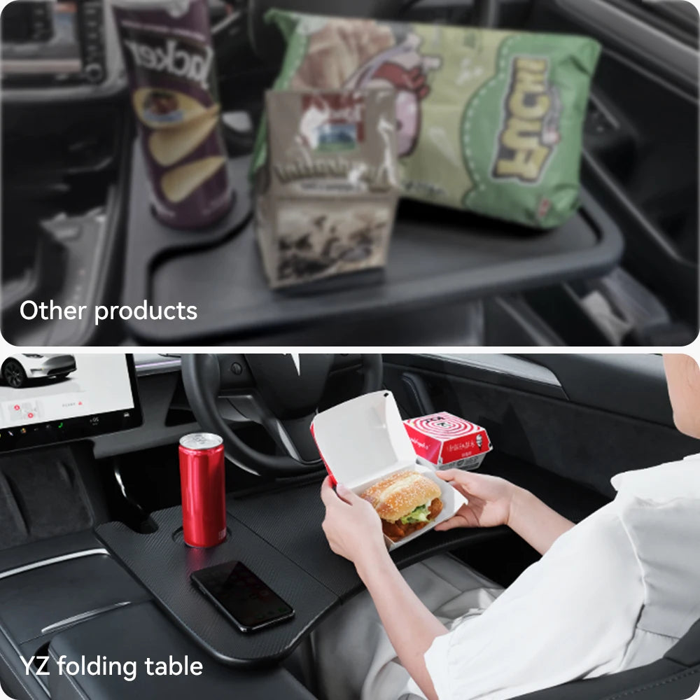 Tesla Model 3 / Y / X / S (2018-2025) Steering Wheel Laptop Tray & Food Desk