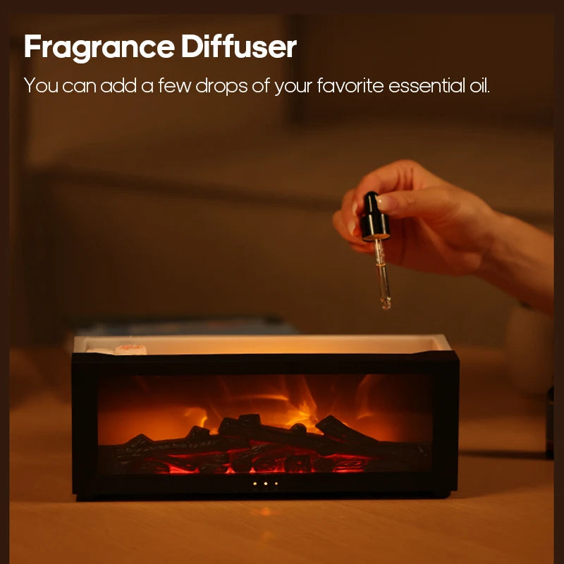 Creative Fireplace Air Humidifier & Essential Oil Diffuser with LED & Remote