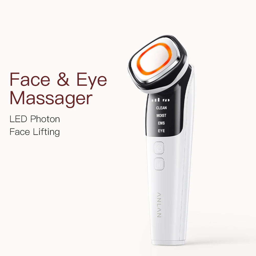 ANLAN EMS Facial Massager Face Lifting LED Photon Deep Cleaning Eye Skin Wrinkle Removing Heat Vibration Skincare Beauty Device