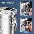 6L 304 Stainless Steel Airtight Canister with Seal Lid Food Oil Sugar Milk Storage Bucket with Handles for Kitchen Restaurants