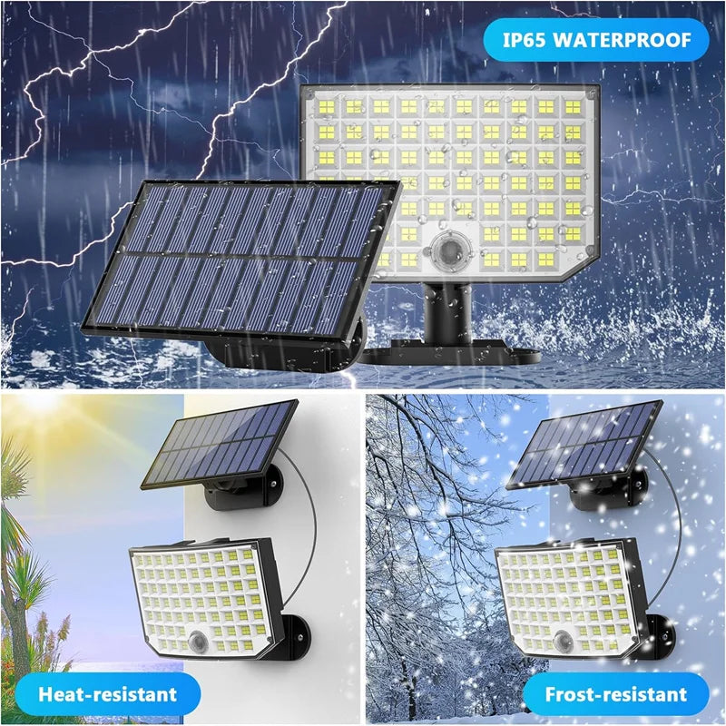 256 LED Solar Motion Sensor Security Lights - Waterproof Outdoor Flood Lights | AlluCanFind