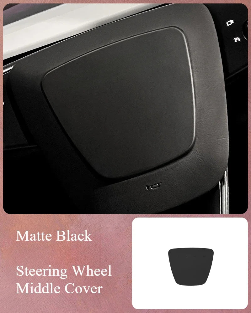 For Tesla Model 3 Highland 2024 Car Accessories Steering Wheel Patch Decorative Protective Cover Sticker Steering Wheel Sticker