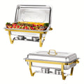 4 Pack 8QT Stainless Steel Chafing Dish Buffet Set with Fuel Holders for Catering & Parties