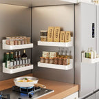 Kitchen Magnetic Suction Shelf Carbon Steel Wall-Mounted Free Punching Refrigerator Side Storage Kitchen Seasoning Storage Rack