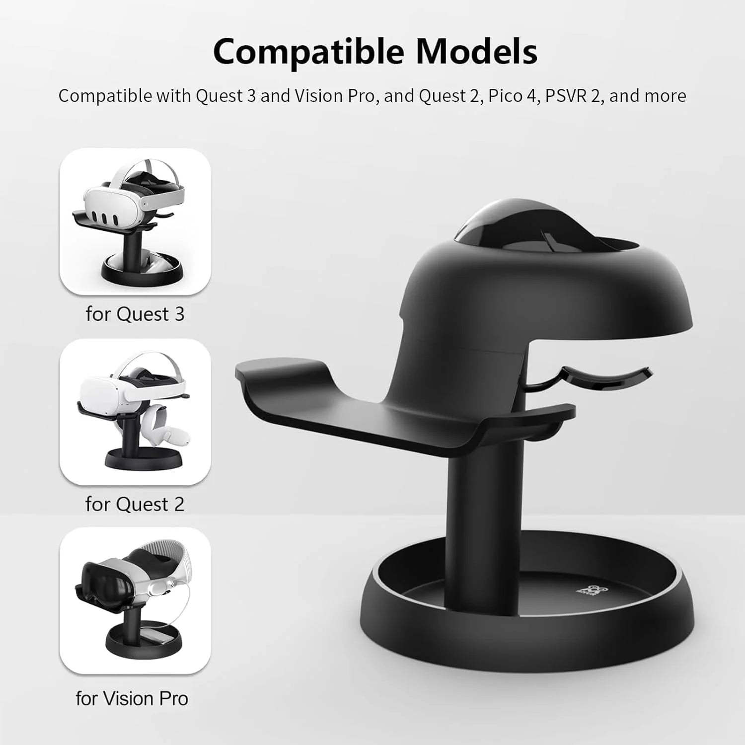 AMVR Stand Compatible with Meta Quest 3 Accessories Universal VR Headset Display Dock Holder for Quest 2/Pico 4/Vision Pro PSVR2