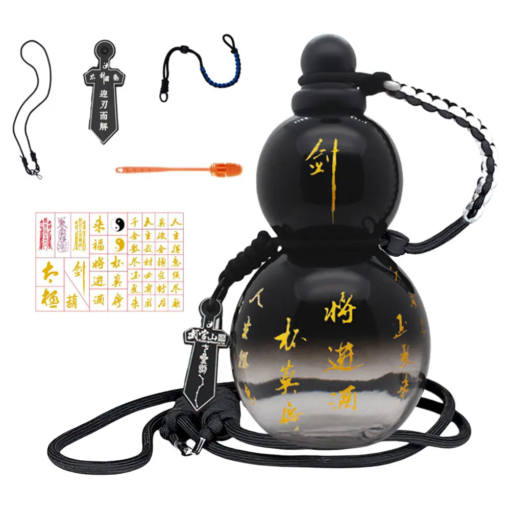 Vintage Chinese Retro-Inspired Gourd Water Bottle Water Kettle Gourd Sports Water Bottle Travel Water Bottle for Game Player