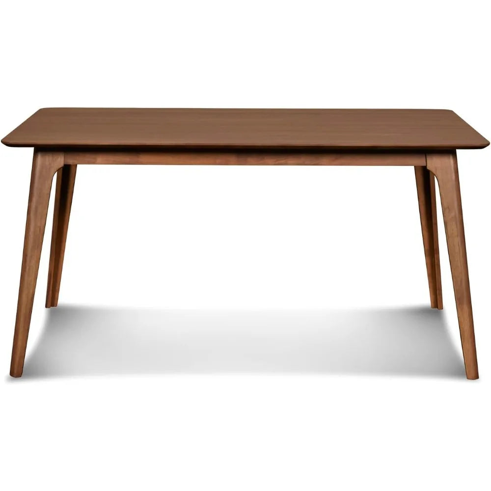 Oscar 60" Rectangle Wood Dining Table, Walnut