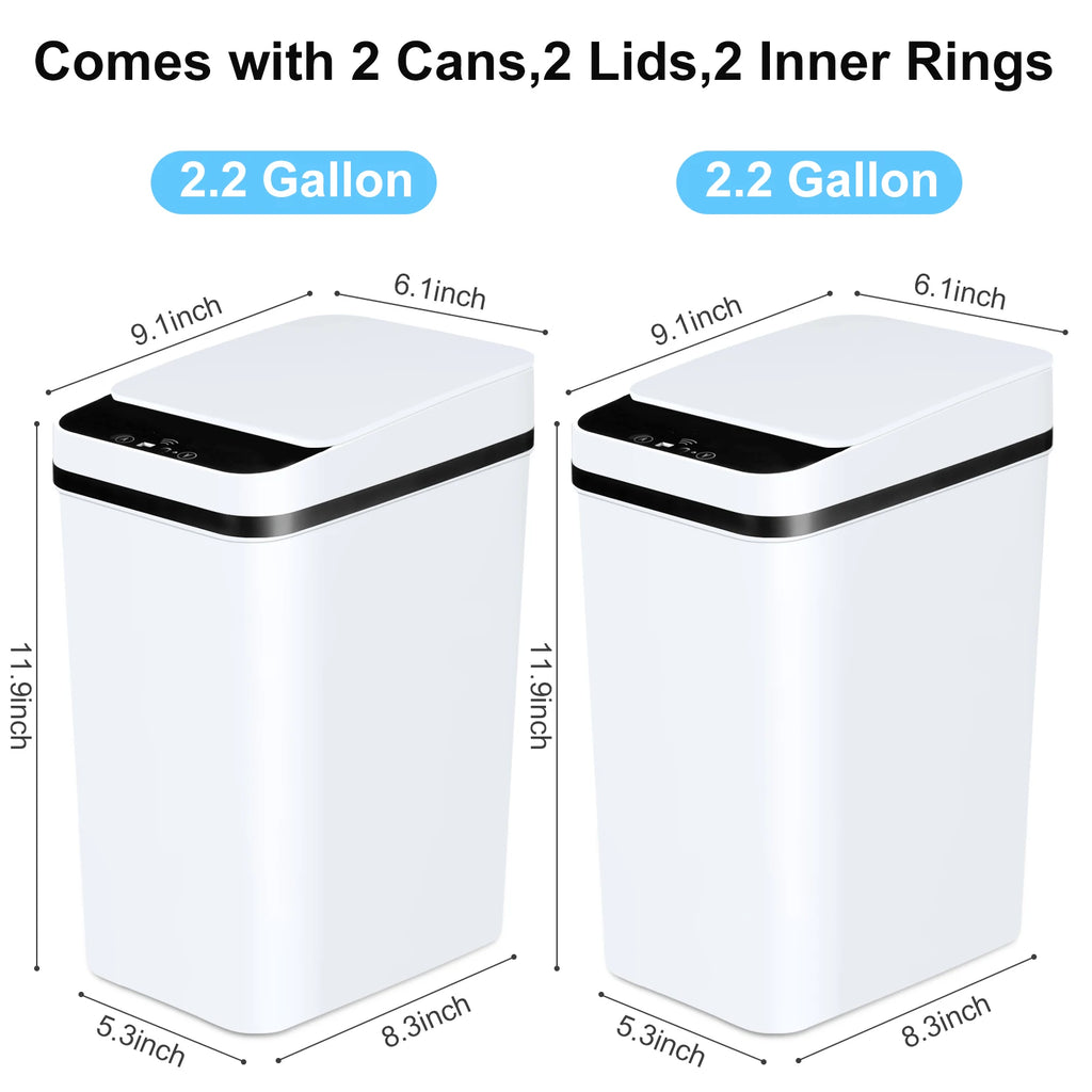 Touchless Motion Sensor Trash Cans (2-Pack)