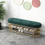 Thickened Soft Bag Cushion Nordic Light Luxury Iron Shoe Changing Stool Metal Frame Household Door Cushion Shoe Storage