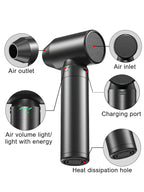 80000RPM Turbo Jet Fan Brushless Motor Handheld Duct Fan Wireless Air Gun 600g Thrust Violent Fan Electric Dryer For Car