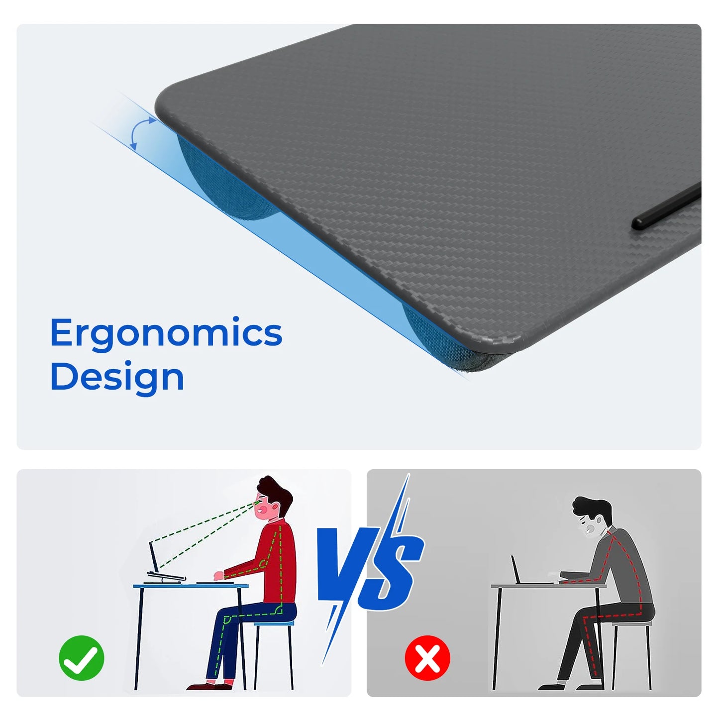 Portable Home Office Lap Desk w/ Mouse Pad & Phone Holder - Lightweight | AlluCanFind