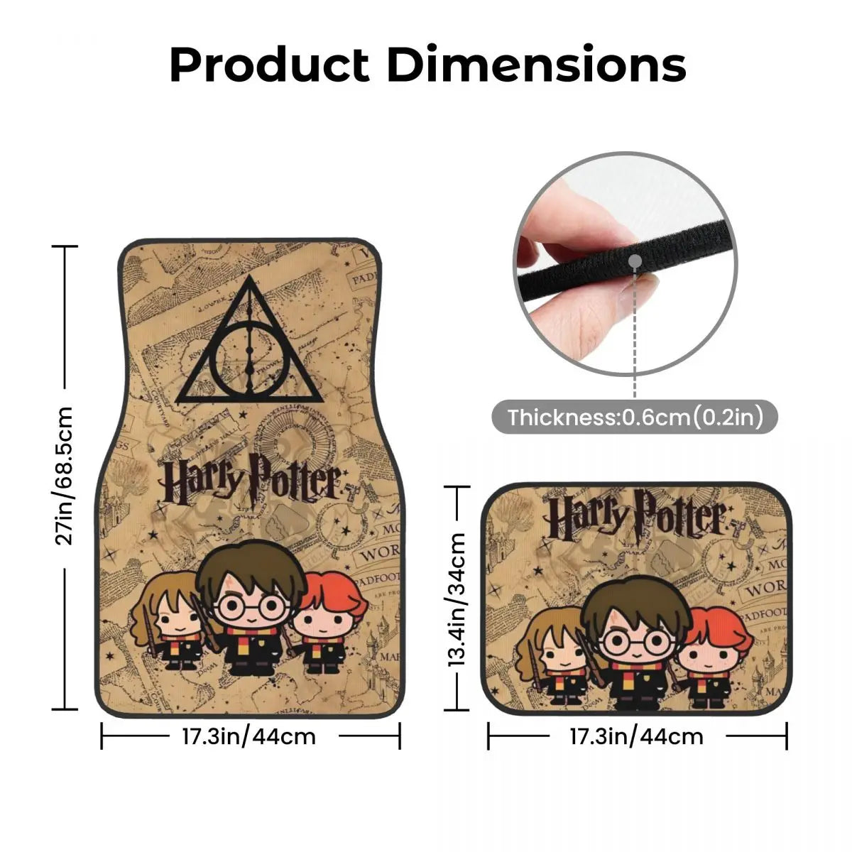 Harrys Potters Automotive Floor Mats for Cars Universal Fit Full Set Car Floor Mats Non-Slip for SUV Truck