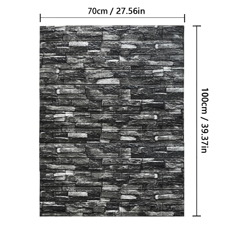 70cmx1/2/3/5/10m Brick Pattern Wall Sticker Decoration PVC 3d Wallpaper Waterproof Wall Sticker for Children's Room Home Bedroom