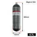 TUXING 4500Psi 4.7L Carbon Fiber Cylinders 300Bar High Pressure Cylinders for HPA Scuba Diving Tank Thread M18*1.5