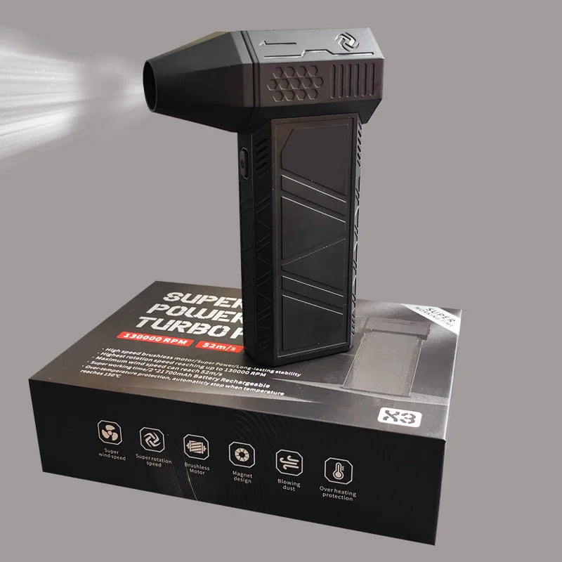 X3 High-speed Turbo 130,000 Rpm Brushless Violent Fan Handheld Rechargeable Outdoor Powerful Dusting Hair Dryer