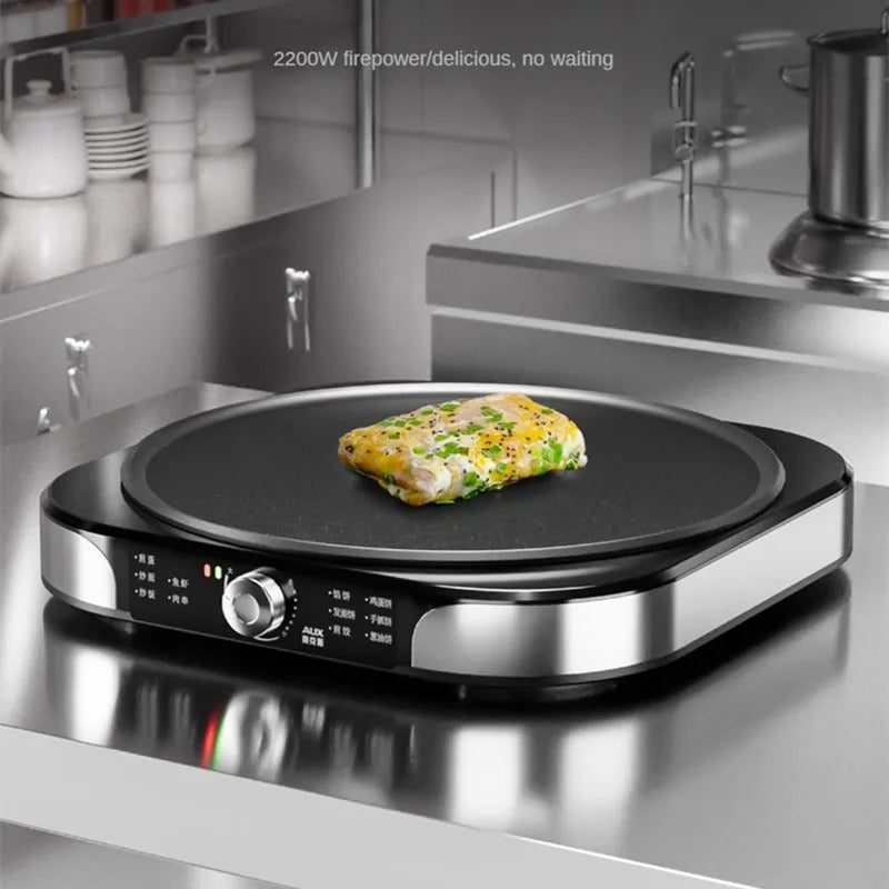 220V Household Electric Crepe Maker Commercial and Home Using Pancake Machine Non-stick Electric Baking Pan 40cm Diameter