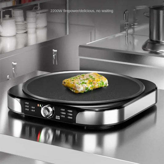 220V Household Electric Crepe Maker Commercial and Home Using Pancake Machine Non-stick Electric Baking Pan 40cm Diameter