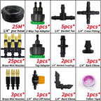 WUJIE 5M-30M Garden Irrigation Outdoor Misting Cooling System Watering 1/4'' Brass Atomizer Nozzles 4/7mm Hose Patio Greenhouse