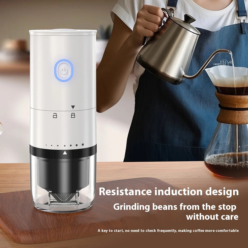 Coffee Grinder For Outdoor Household Use, Detachable Lid, Adjustable Thickness For Adding Beans, Electric Ceramic Coffee Grinder