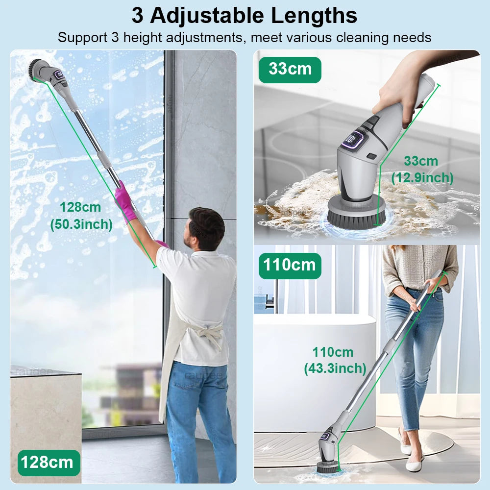 Electric Cleaning Brush Multifunctional Household Cleaning Brush Handheld Shower Scrubber Bathroom Kitchen Spin Scrubber