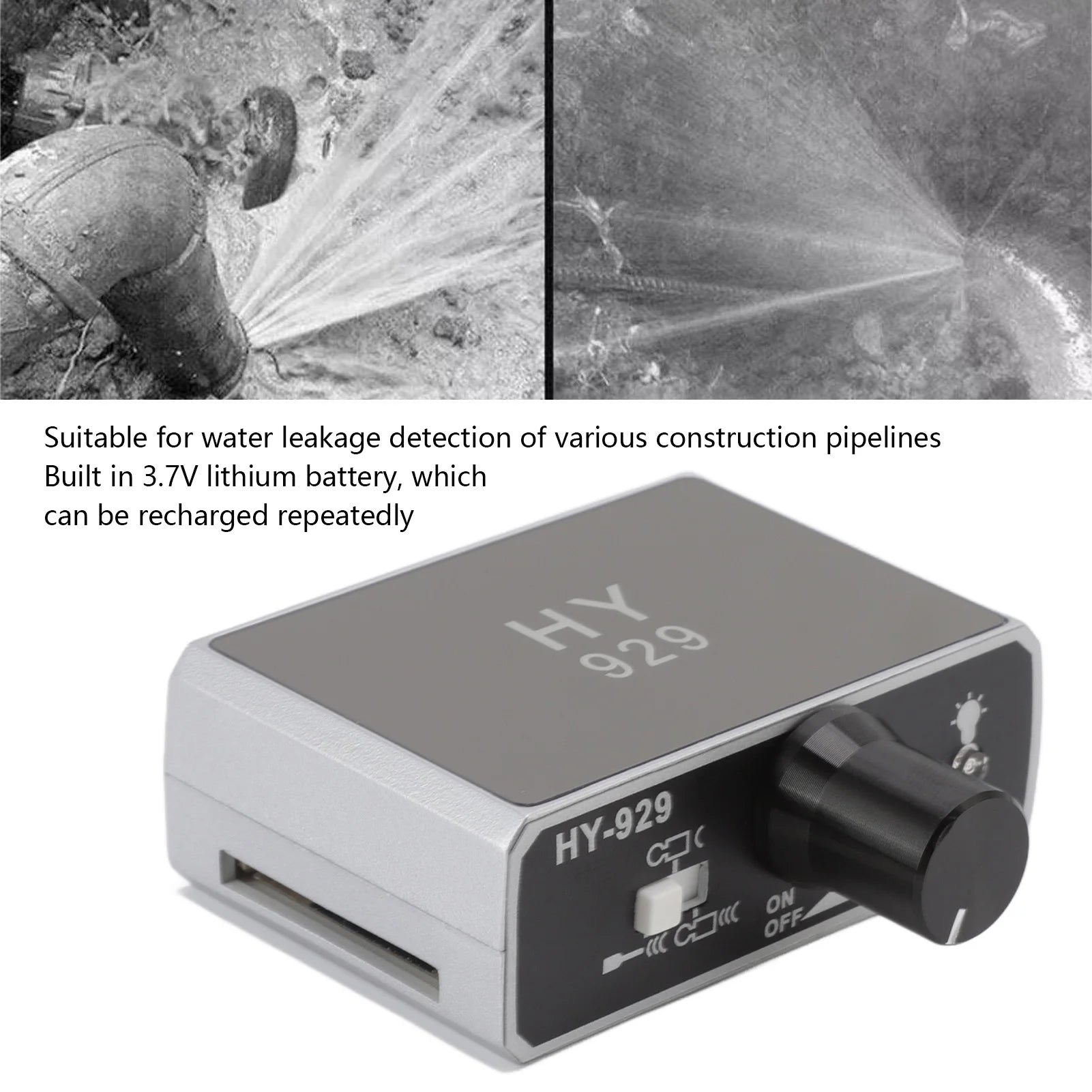 HY 929 Water Pipe Leakage Detector Water Pipeline Leak Detector Plumbing Engineering Leak Detection Device Irrigation Inspection