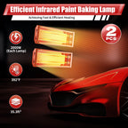 2Pcs 2000W Infrared Paint Curing Lamp for Drying Hot Paint Dryer Heati