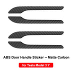for Tesla Model Y 3 ABS Carbon Fiber Center Console Wrap Cover Kit Dashboard Armrest Door Side Trim Sticker Interior Accessories