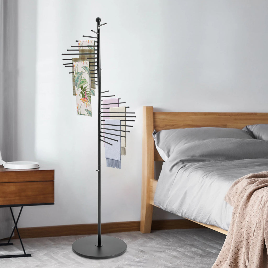 Iron Scarf Display Rack - Floor Standing Spiral Display Rack Clothing Store Hanging Scarf Display Rack Pants Rack