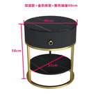 Modern Minimalist Round Slate Drawer Table: High-End Appeal, Perfect as Side Table or Bedside Cabinet