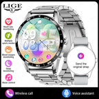 LIGE New Smartwatch Women Men 1.38-inch Smart Watch Message Notification iOS Android Smartwatches Fitness Bluetooth Call Watches
