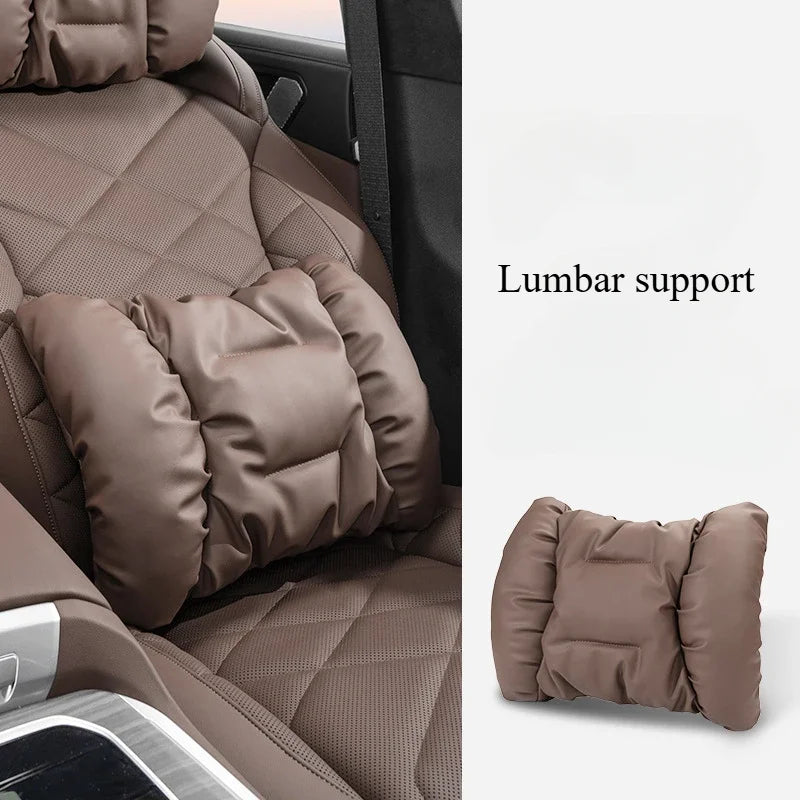 Advanced Sensory Bubble Cotton Car Headrest Anti-Stain Leather Neck Pillow And Waist Cushion Set for Mazda MX5 CX3 CX8 MX-5 CX30