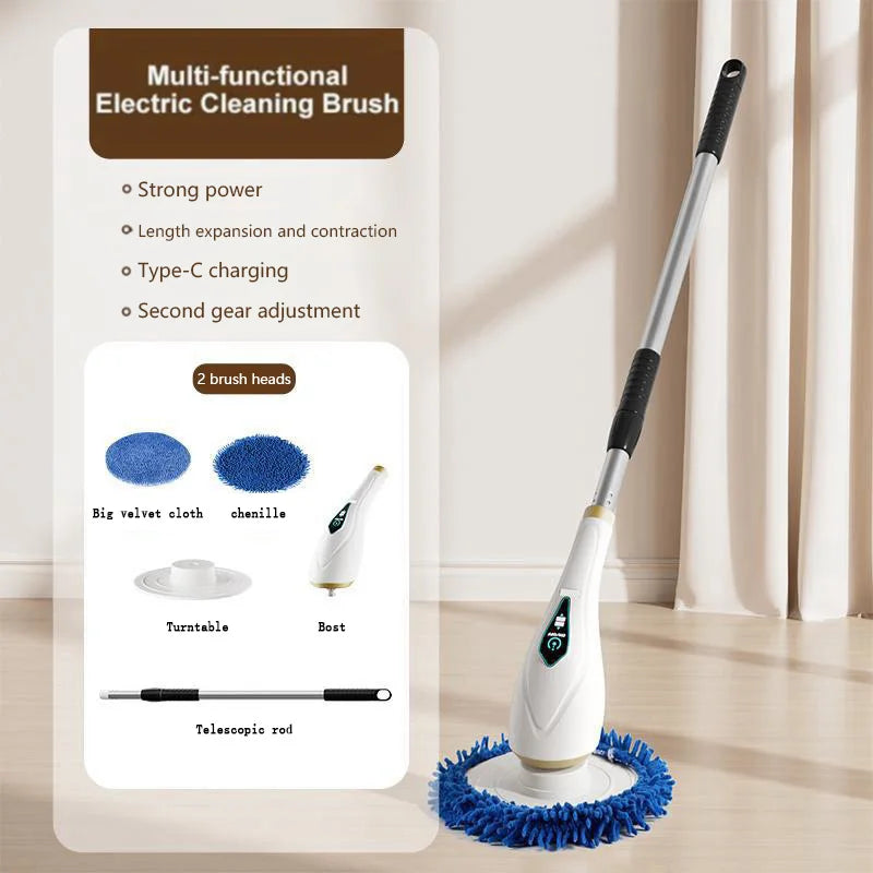 Multi Functional Electric Cleaning Brush Extended Retractable Household Electric Brush Floor Cleanin Bathroom Stove Brush