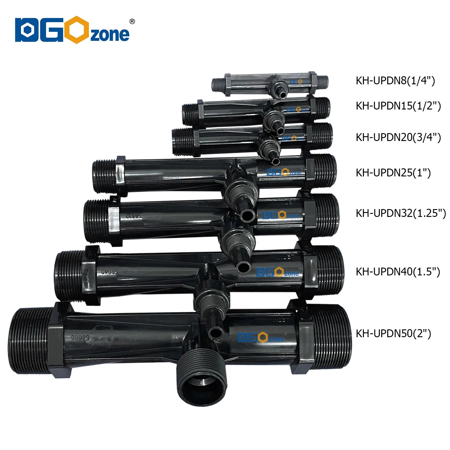 UPVC Venturi Injector for Mixing Liquid Venturi with Valve  BSP thread 1/2" 3/4" 1" 1.25" 1.5" 2" DGOzone