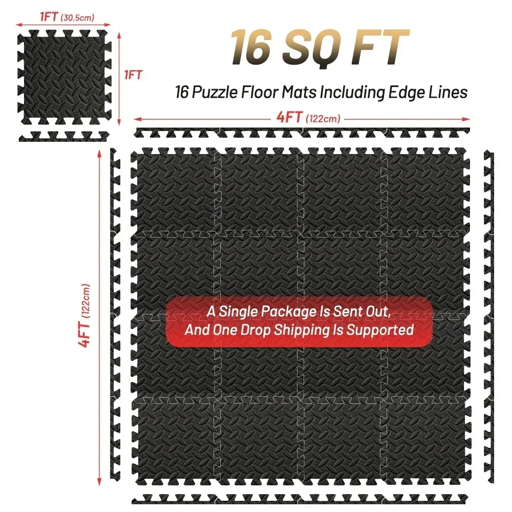 EVA Foam Interlocking Floor Mats - Anti-Slip Home/Gym Puzzle Mats