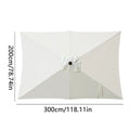 Outdoor Umbrella Replacement Canopy 6.6x10ft Rectangle Cantilever Umbrella UV Protection Heavy Duty Parasol Top Garden