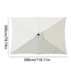 Outdoor Umbrella Replacement Canopy 6.6x10ft Rectangle Cantilever Umbrella UV Protection Heavy Duty Parasol Top Garden