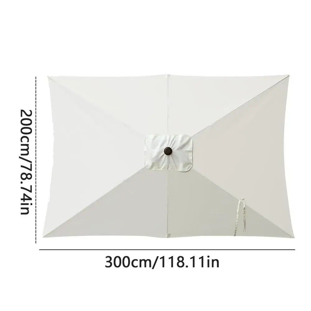 Outdoor Umbrella Replacement Canopy 6.6x10ft Rectangle Cantilever Umbrella UV Protection Heavy Duty Parasol Top Garden