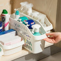 1pcs/kitchen rack storage basket household under the sink cabinet good things with wheels narrow storage box