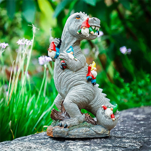 Garden Gnome Statue Outdoor Decor Dinosaur Art Outdoor for Fall Winter Garden Decor Patio Lawn Yard Decoration Housewarming Gift
