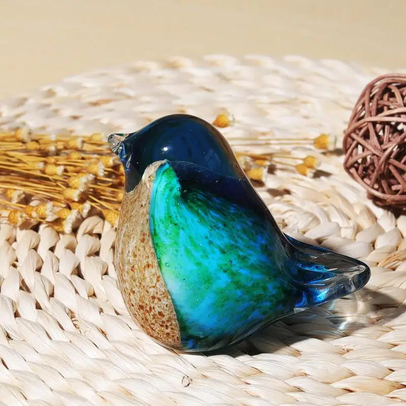 Glass Birds Figurines Handmade Art Bluebird Status Home Tabletop Centerpiece Decor Decorative Glass Blown Bird Figurines for