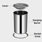 Kitchen Trash Can Built-in Garbage Bin Stainless Steel Large Litter Bins Luxury Touch Dustbin with Lid Kitchens Accessories