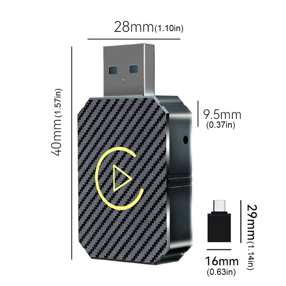 Wireless Carplay Android Auto Adapter Plug&Play USB Car Dongle BT 2 in 1 Mini Box for OEM Wired CarPlay/Andriod Auto Cars