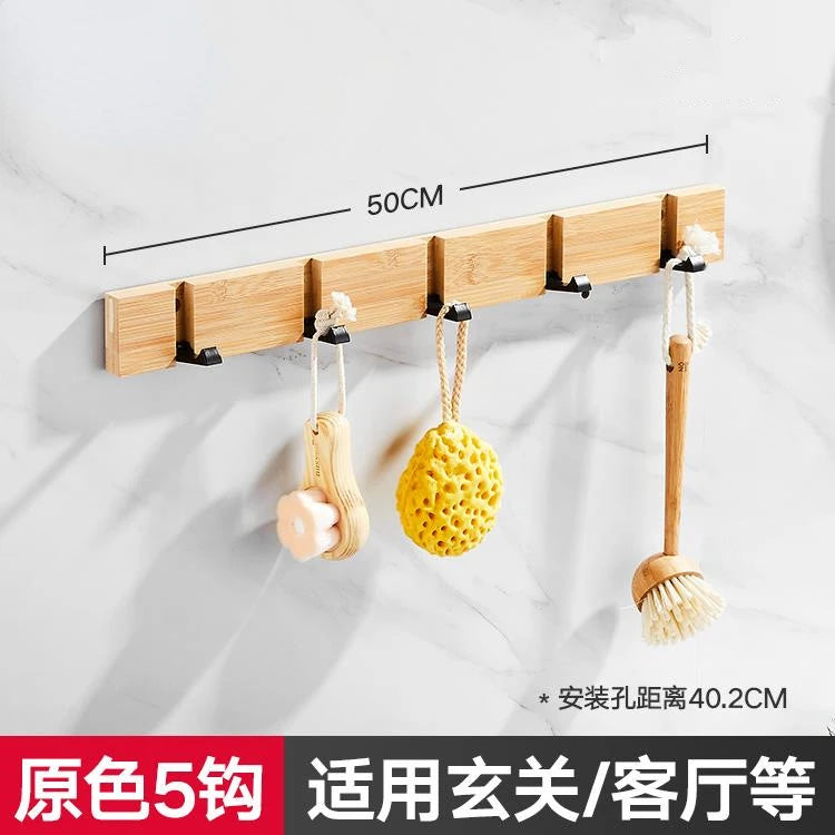 Foldable Wooden Coat Racks Bamboo Hallway Hat Hanger Bedroom Door Wall-Mounting Corner Room Kitchen Toilet Wall Invisible Hook
