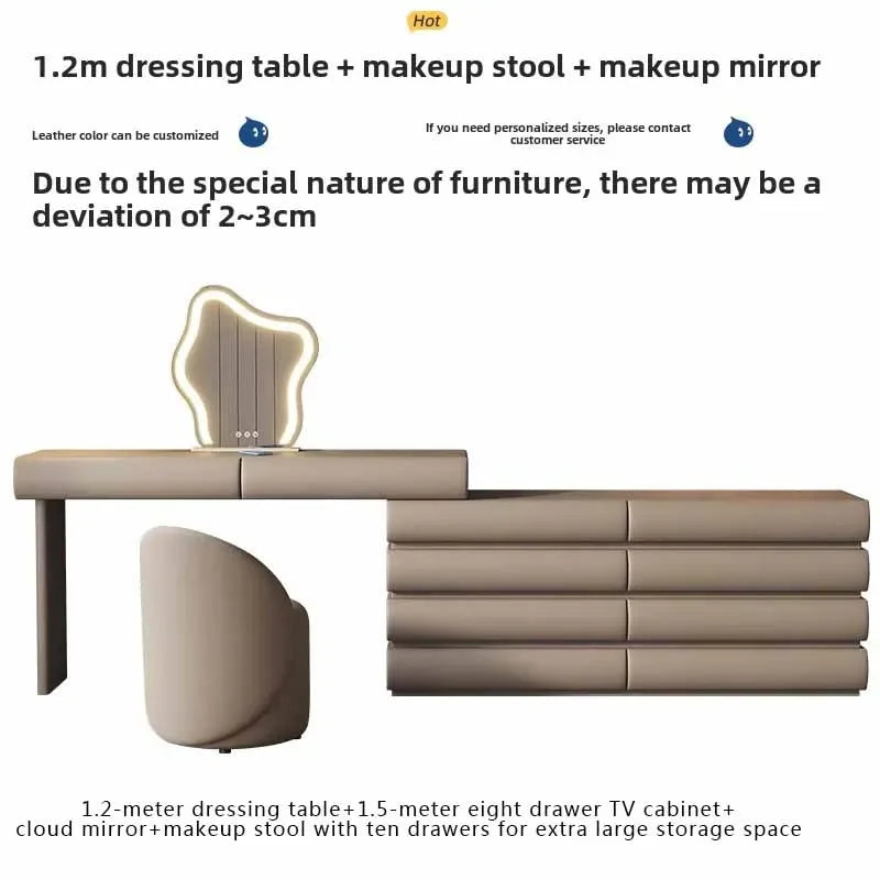 Japanese Modern Luxury Vanity Dresser Storage Women Cabinet Drawer Dressing Table Modern Women Penteadeira Trendy Furniture