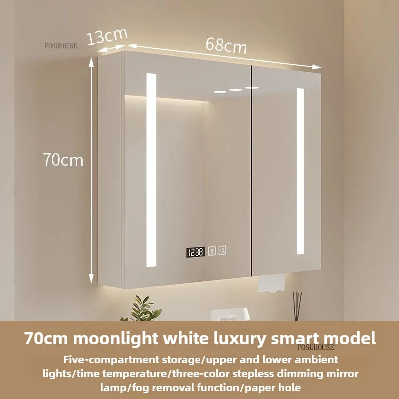 Bathroom Wall Mounted Mirror Cabinet Modern Smart Bathroom Cabinets with Mirror Creative Bathroom Storage Cabinet Home Furniture