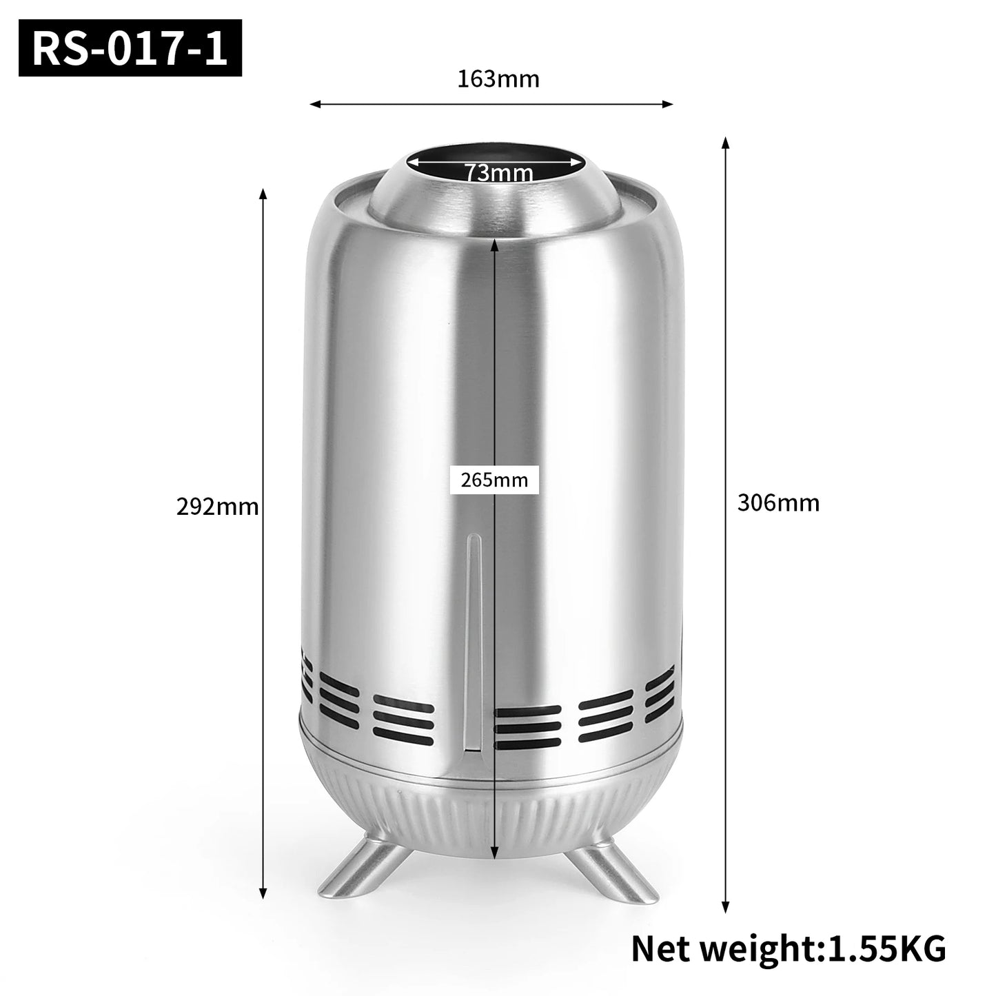 6.4 inches Round Mesa Stove Outdoor Travel Portable Tabletop Fire Pit Stainless Steel Smokeless Table Top Firepit