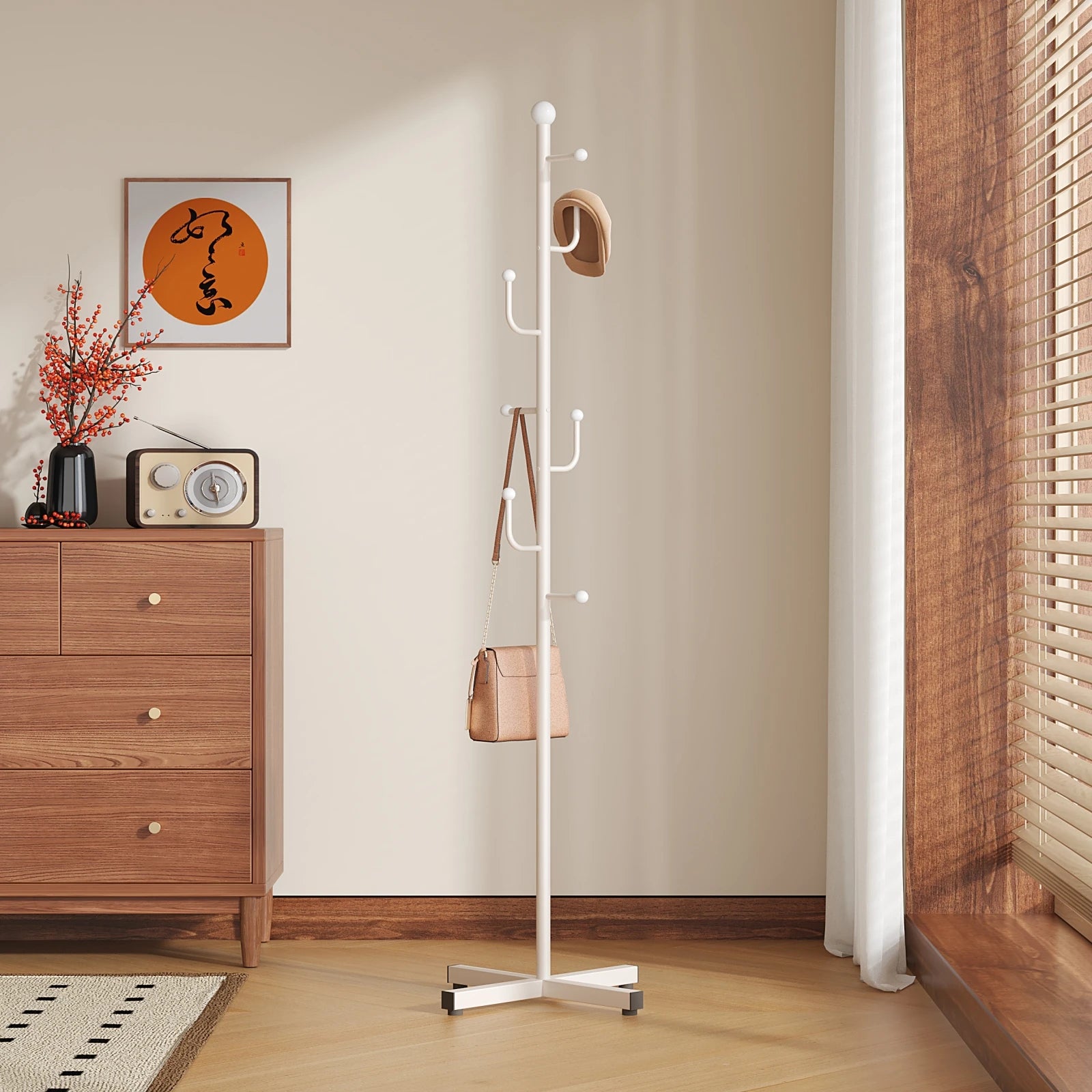 Medieval Windbreaker Hat Rack Floor-Standing Room Bedroom Home Simple Ins Living Room Clothes Hanger Storage Coat Rack