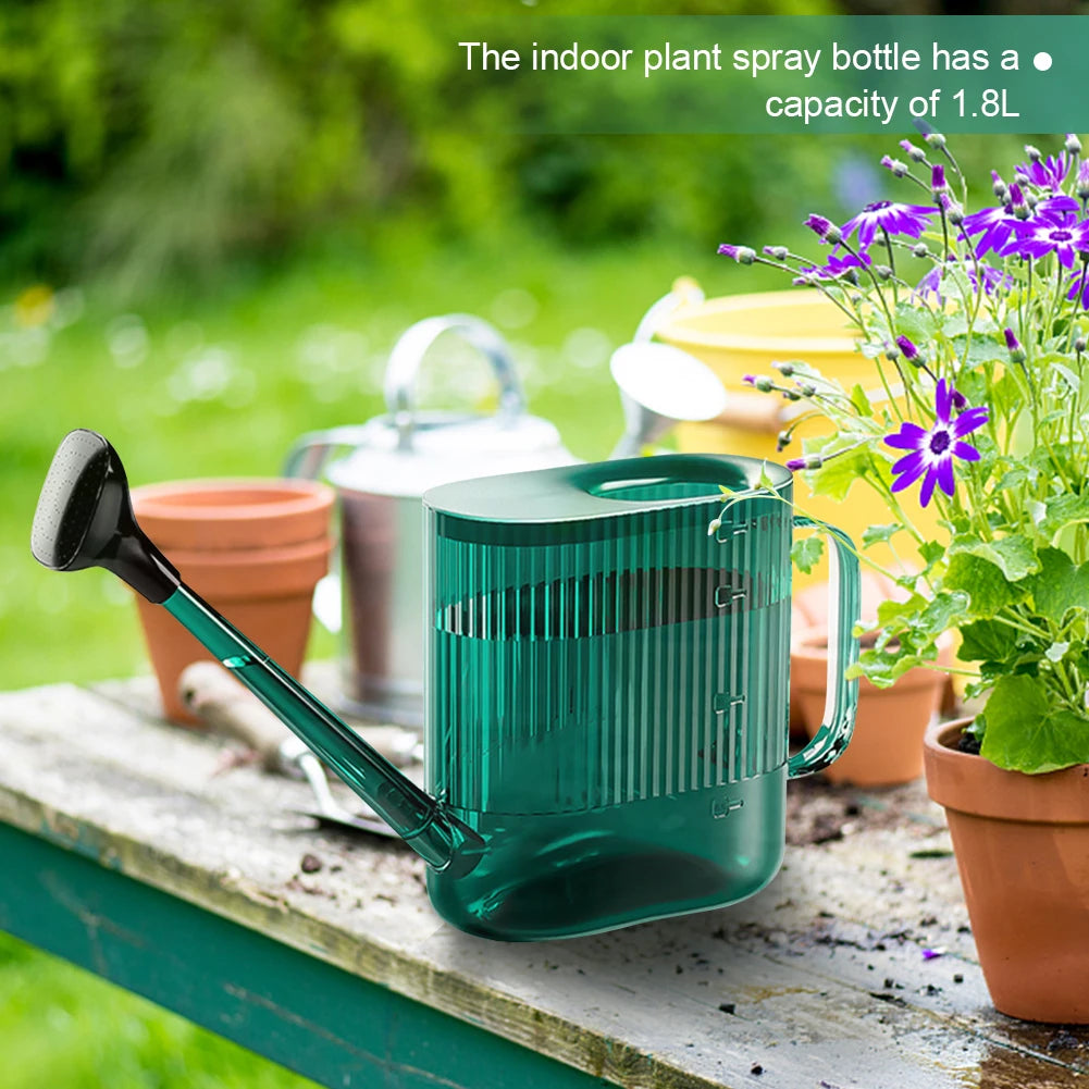 1.8L Garden Watering Can with Sprinkler Head Plastic Watering Can with Long Spout Portable for Indoor/Outdoor Planting Accessory