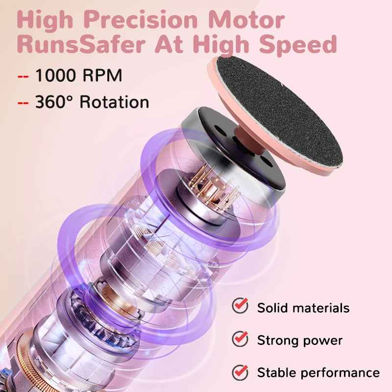 Wireless Electric Foot Callus Remover Machine Rechargeable Pedicure Tool for Dead Skin And Cuticle Removal with Replacement Sand